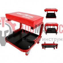 Немски работен стол с рафт за инструменти - подвижен стол за автосервиз до 150кг
